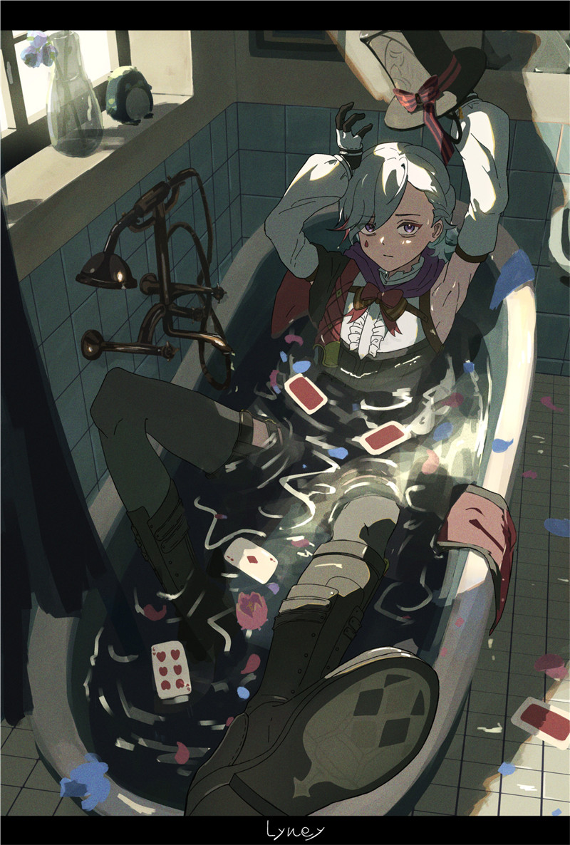 少女与浴缸主题图集高清壁纸原画插画美术绘画图片素材