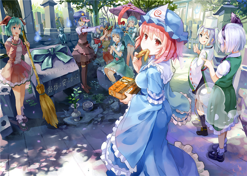 东方project西行寺幽幽子壁纸图包原画插画素材P站同人图合集