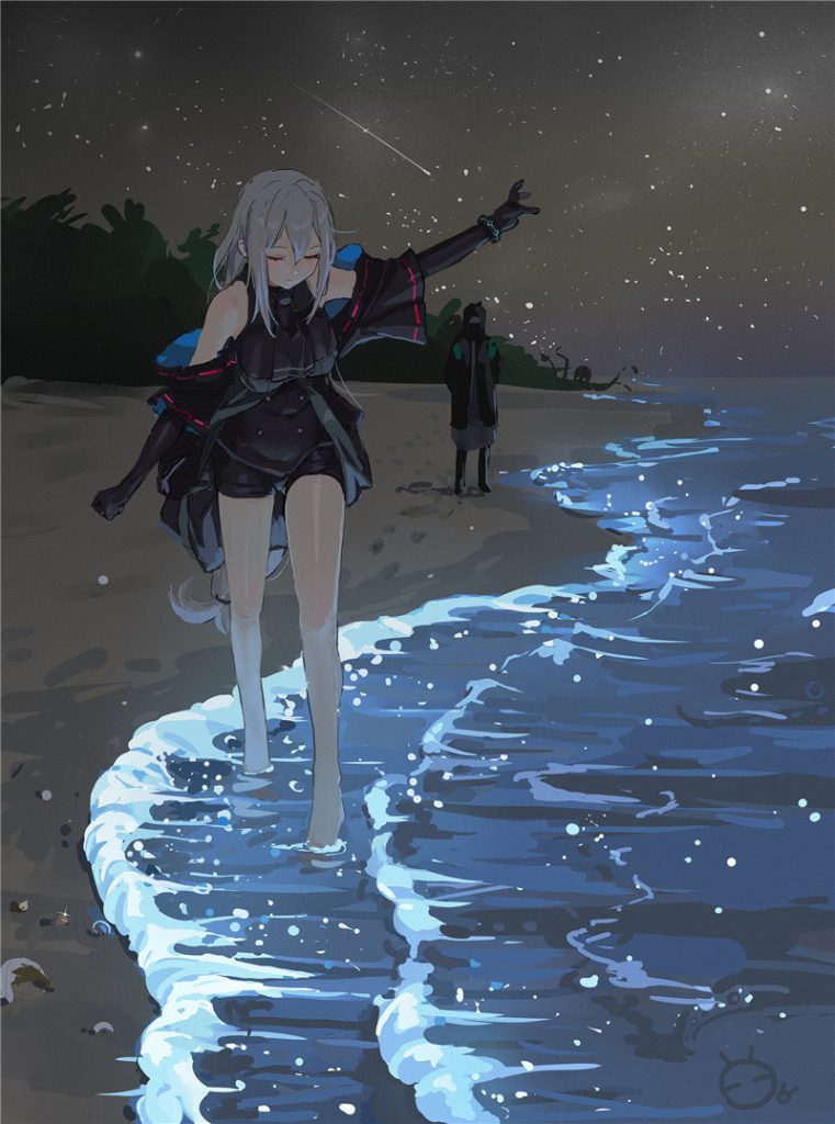 明日方舟斯卡蒂壁纸图包原画插画素材P站同人图合集