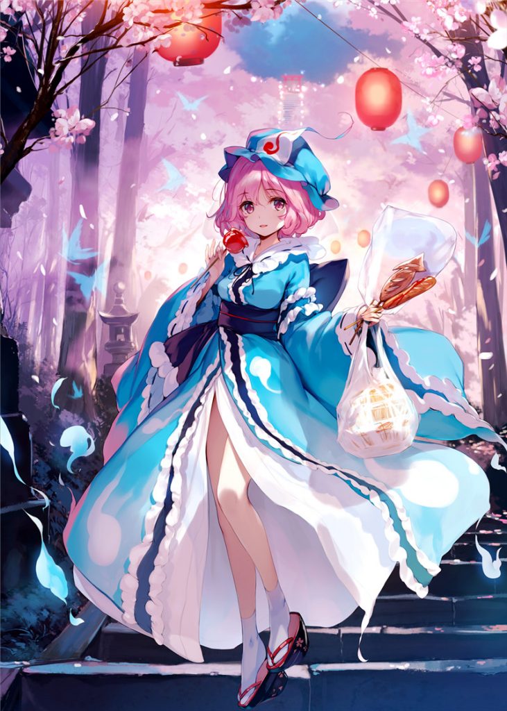东方project西行寺幽幽子壁纸图包原画插画素材P站同人图合集