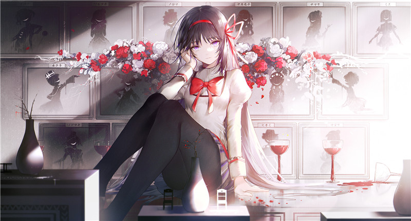 魔法少女小圆角色晓美焰相关图集原画插画CG线稿立绘壁纸图片素材
