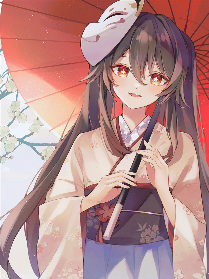 原神胡桃4K8K超清壁纸立绘p站pixiv原画插画海报画集