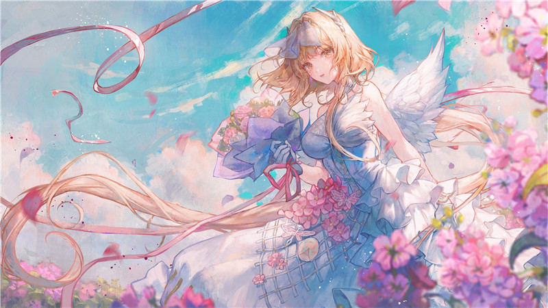 动漫婚纱花嫁少女角色主题图集原画插画线稿立绘图片素材美术资料