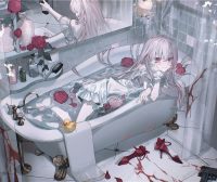 少女与浴缸主题图集高清壁纸原画插画美术绘画图片素材